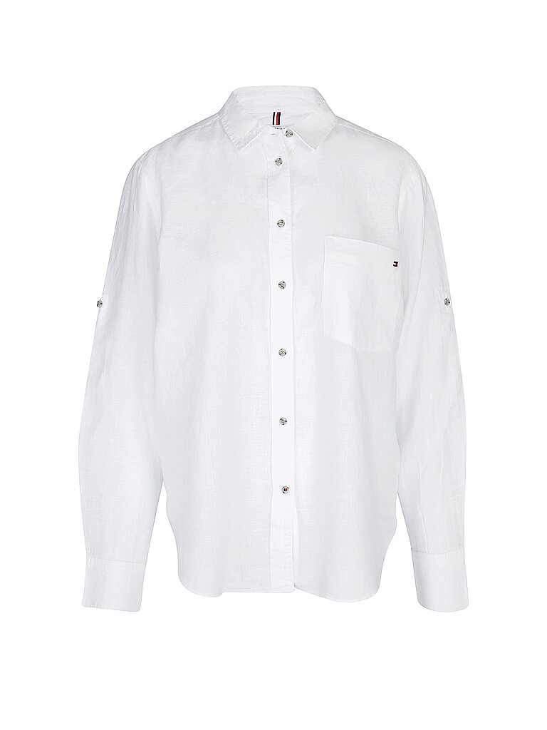 TOMMY HILFIGER Leinenbluse - Overshirt  weiß | 36